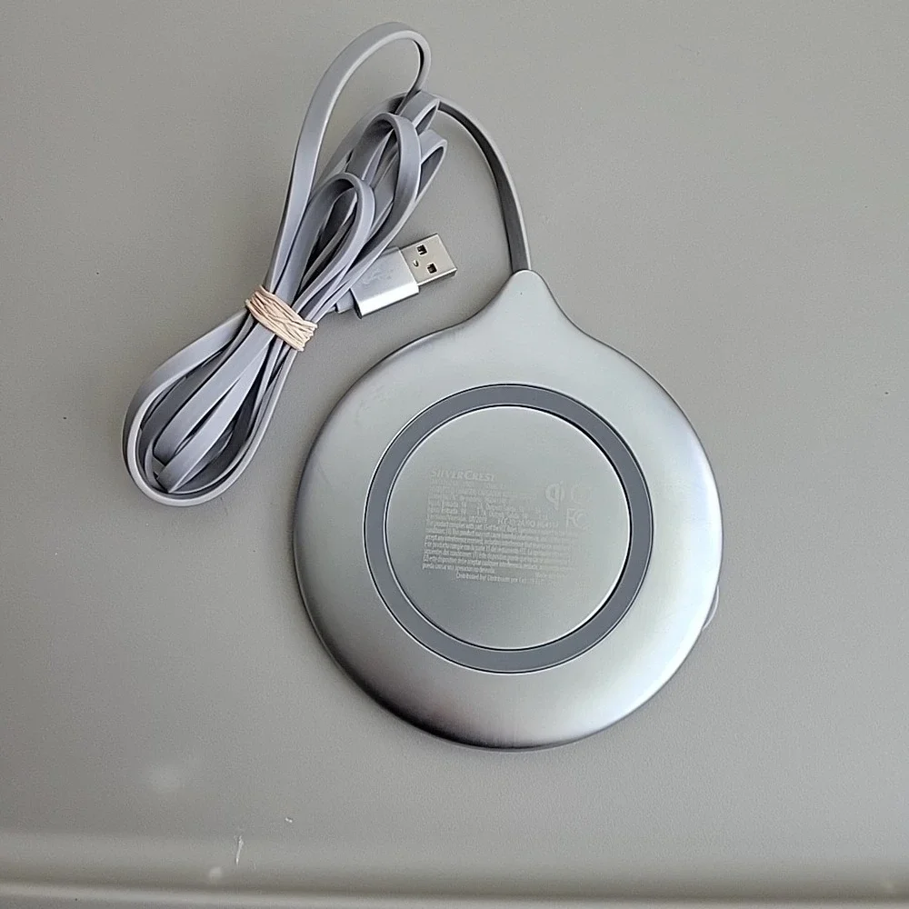 Wireless QI Charger SilverCrest Textile Cover Prevents Scratches 5/10Watt